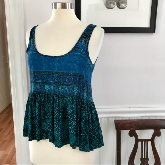 Urban Outfitters Tops - ecote from UO blue & green boho festival tank top